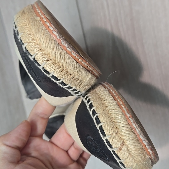 Tory Burch Women's Textile Espadrille Wedge Logo Shoes Sz 8M - Picture 5 of 16